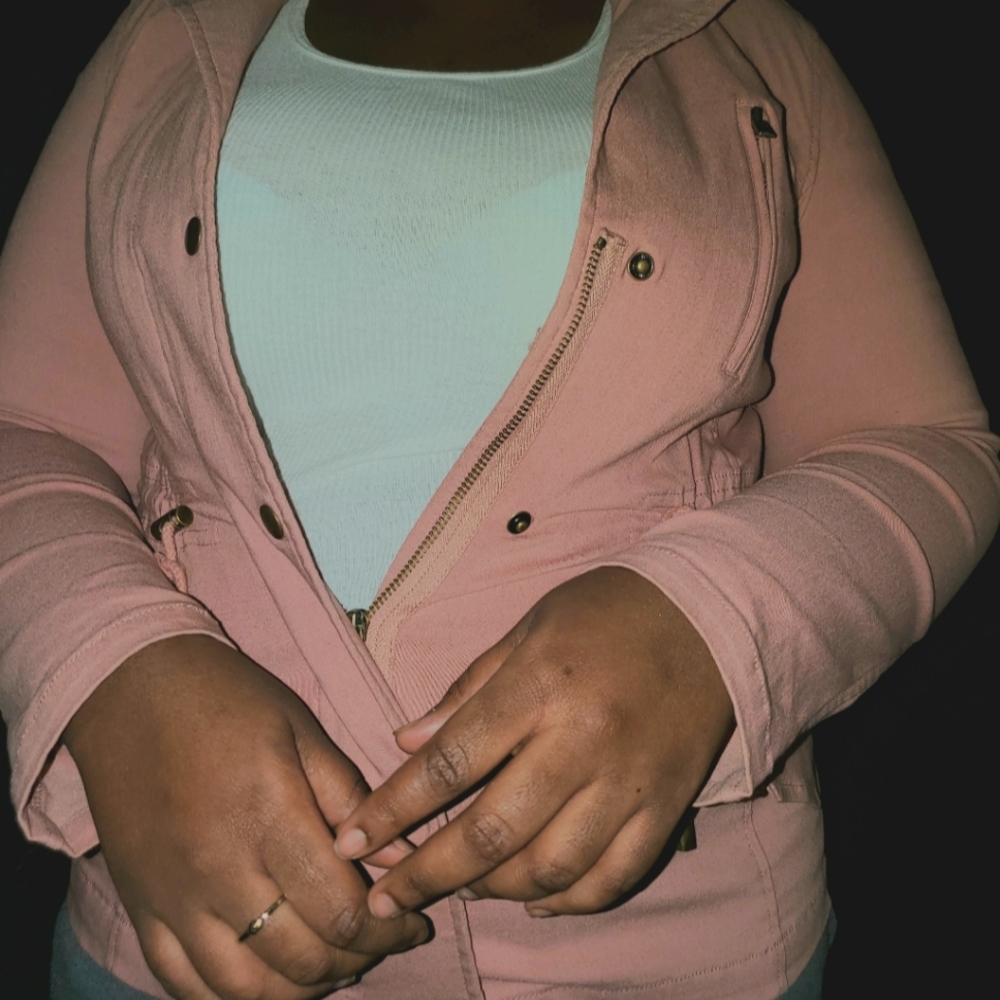 Light pink fall jacket